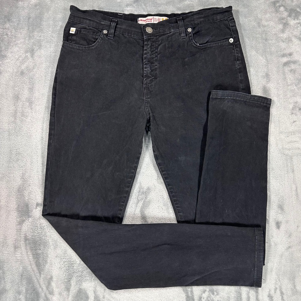Vitamina Jeans Deluxe Edition Black Slim Fit Stretch Denim Made in Italy Size 46